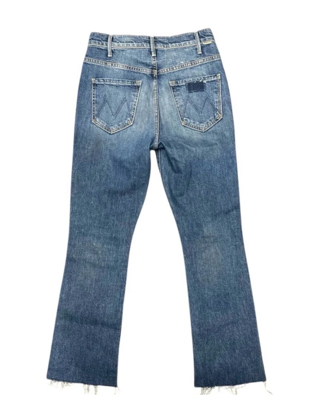MOTHER Hustler Flood Fray Denim in ‘Beer Me’
